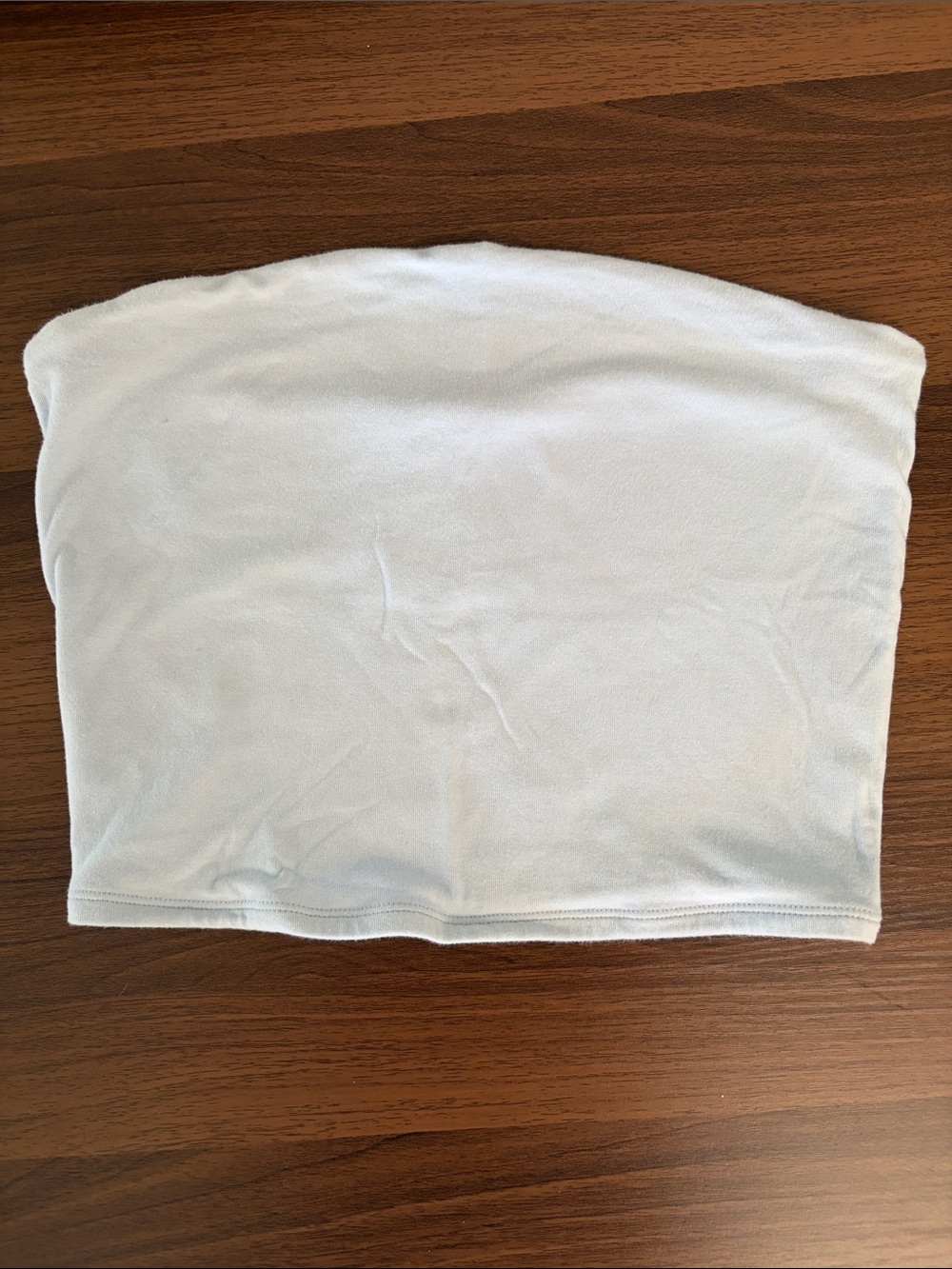 Garage light blue Strapless Tube Crop Top